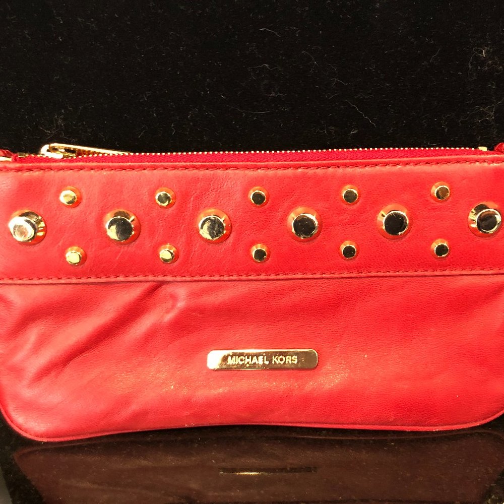 MICHAEL Michael Kors Red Leather Wristlet